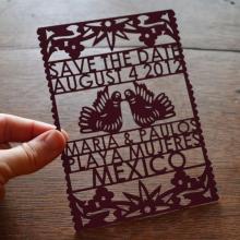Papel Picado Save the Date - paper cut invitations Papel Picado Save the Date